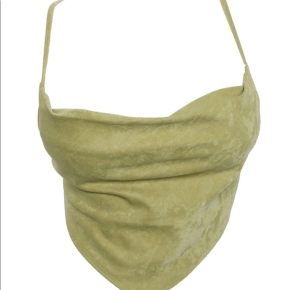 NWT  Mini Cord Scarf Crop Top - Picture 6 of 7